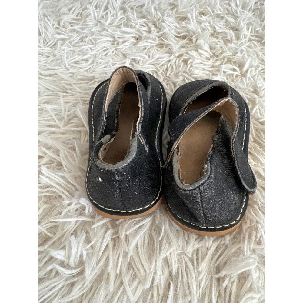 Squeak & Goggle‎ Sparkling Black Mary Jane Shoes Toddler Kids Size 4